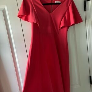 Calvin Klein Asymmetrical Red Dress